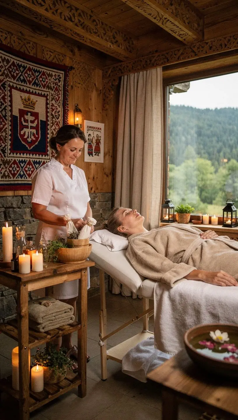 Therapeutic massage treatment taking place in a tranquil environment with calming decor.